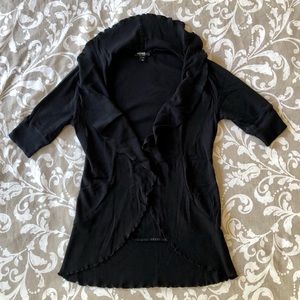 EXPRESS black ruffle trim cardigan
